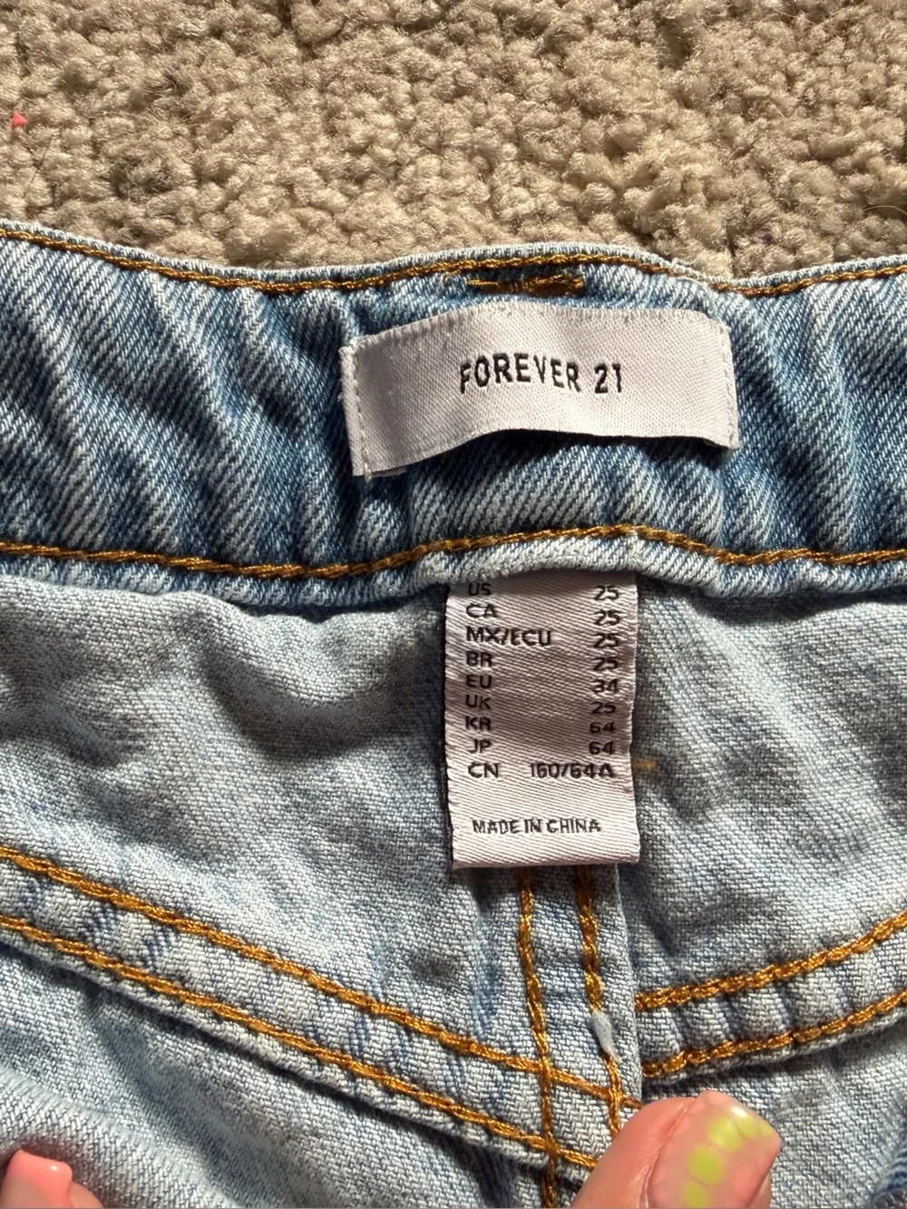 Forever 21 Light Blue Denim Shorts with Fringe Chain Detail
